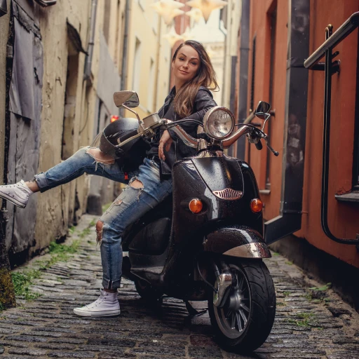 Dark Riders, moça sentada na moto